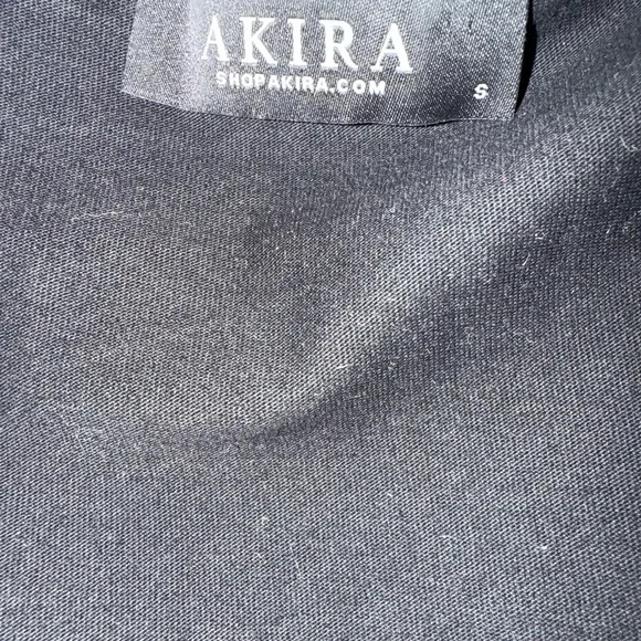 AKIRA Black Embellished Crop Top with Mandarin Collar - Picture 4 of 5